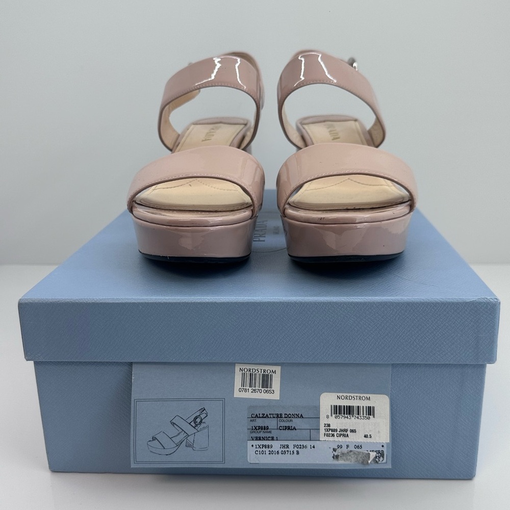 Prada Cream Platform Sandals with Chic Ankle Strap - Picture 7 of 7
